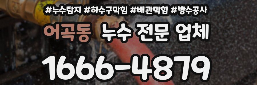 어곡동 누수 전문 업체
