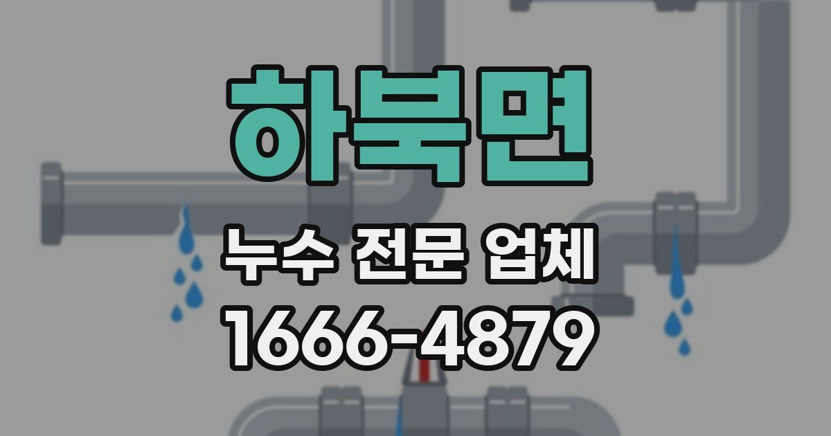 하북면 누수 전문 업체