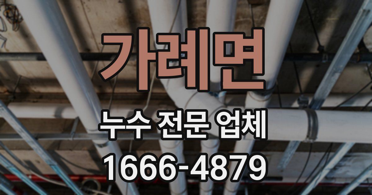 가례면 누수 전문 업체