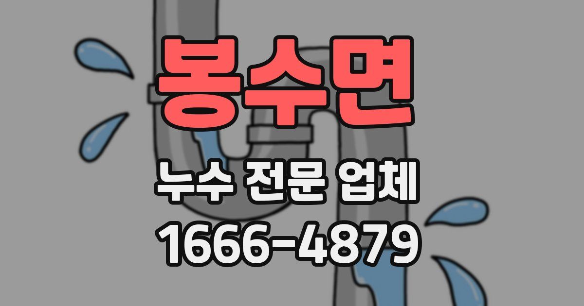 봉수면 누수 전문 업체
