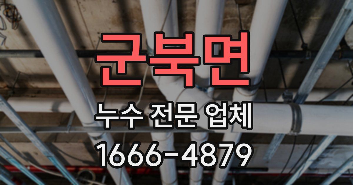 군북면 누수 전문 업체