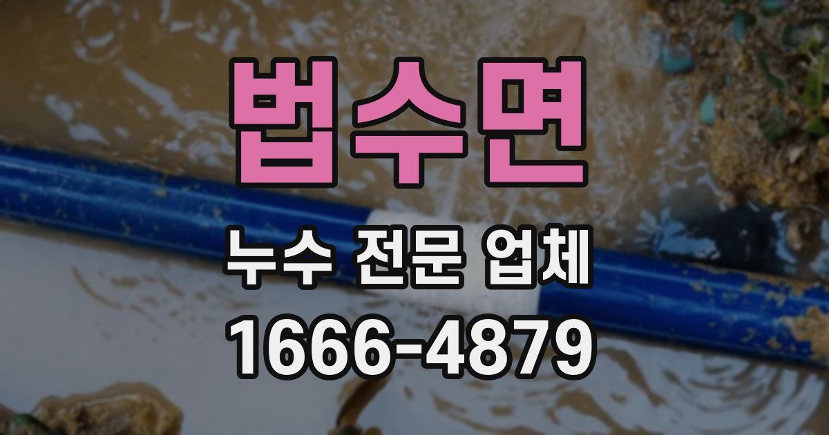 법수면 누수 전문 업체