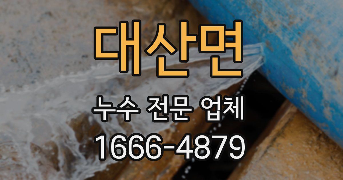 대산면 누수 전문 업체