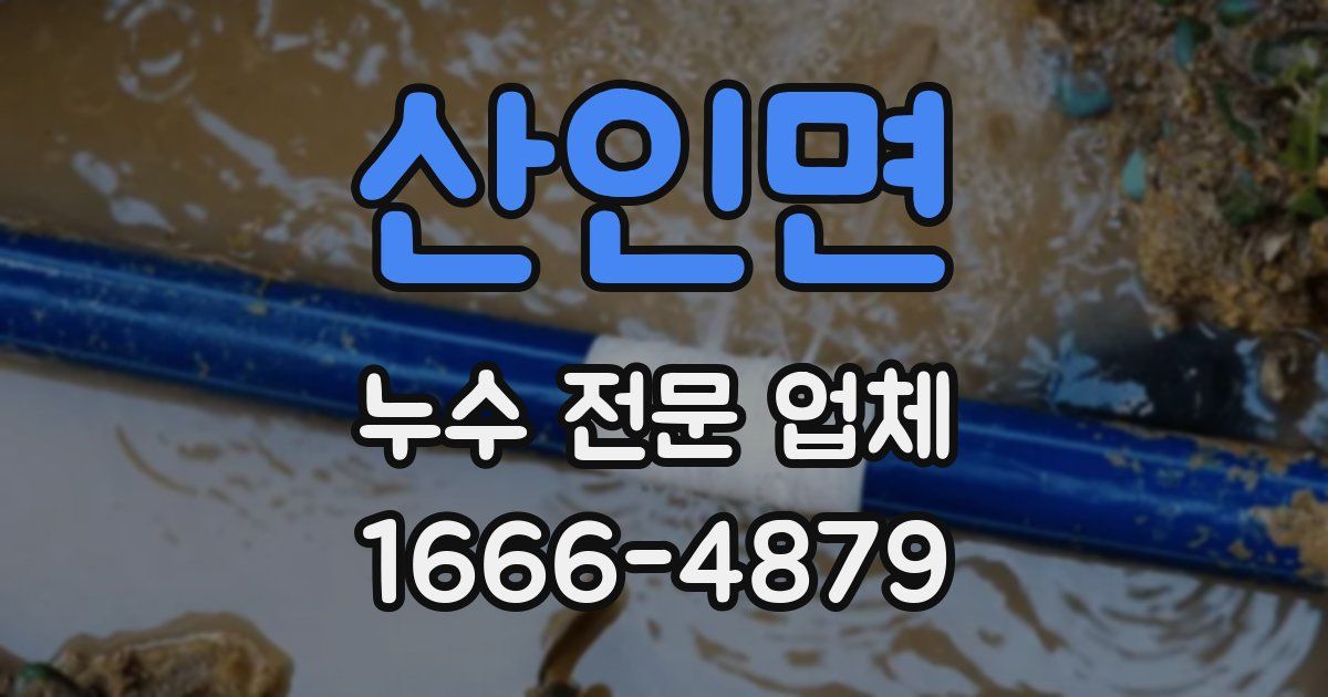 산인면 누수 전문 업체