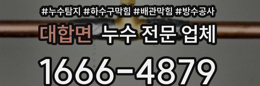 대합면 누수 전문 업체