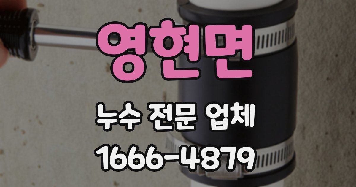 영현면 누수 전문 업체