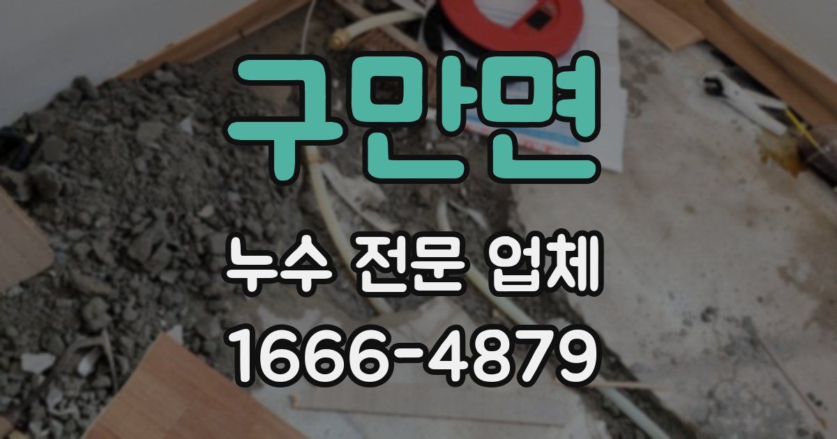 구만면 누수 전문 업체