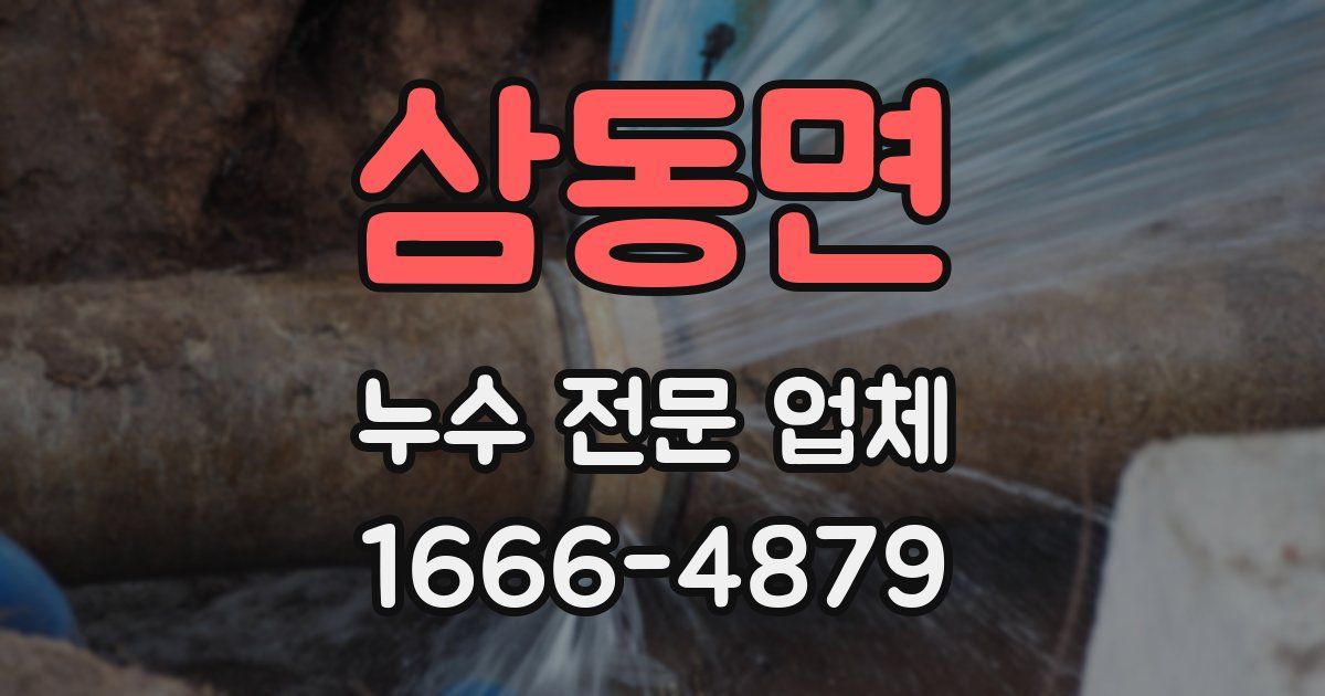 삼동면 누수 전문 업체