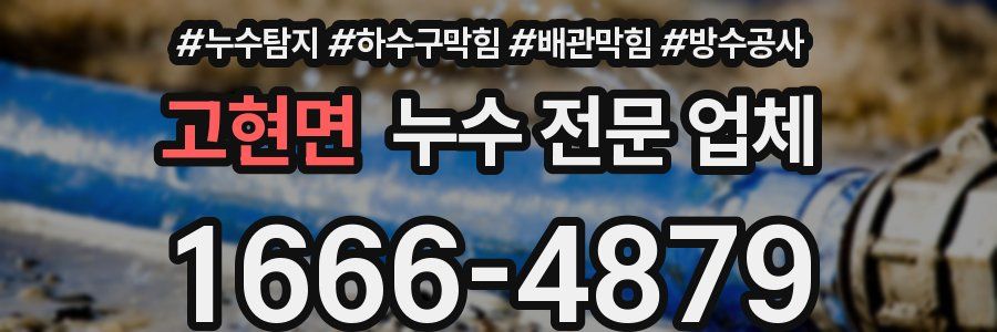고현면 누수 전문 업체
