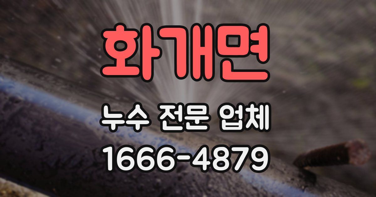 화개면 누수 전문 업체