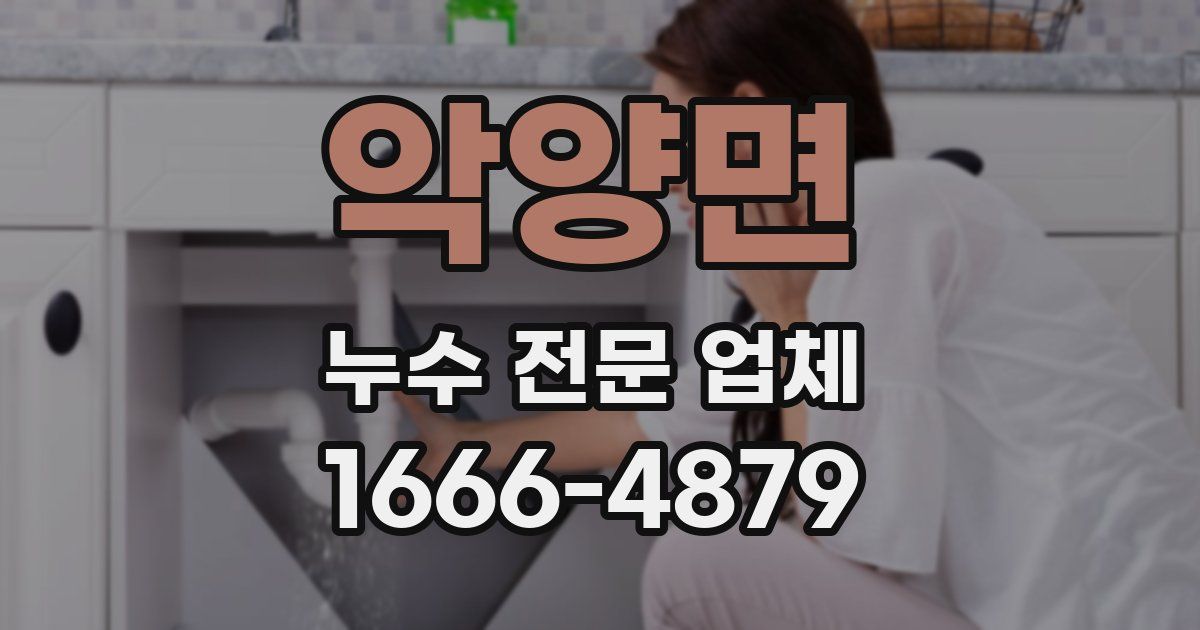 악양면 누수 전문 업체