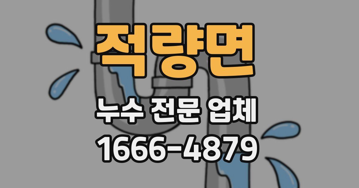 적량면 누수 전문 업체