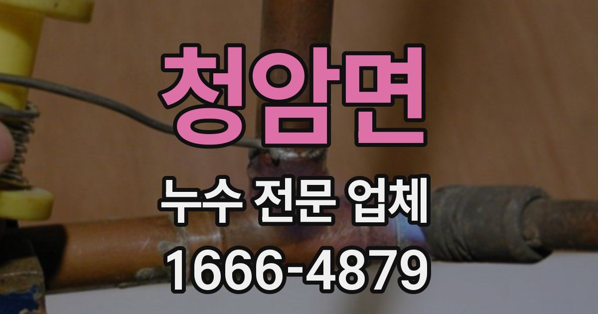 청암면 누수 전문 업체