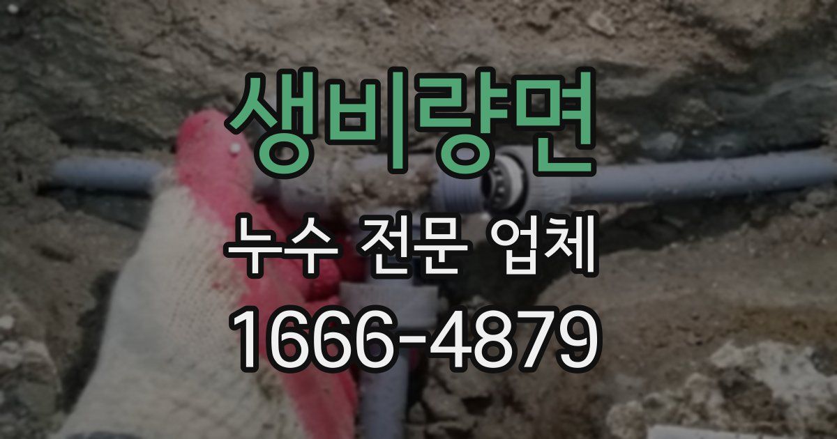 생비량면 누수 전문 업체