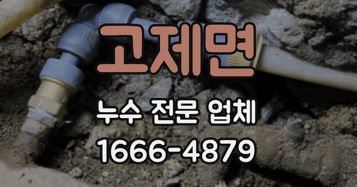 고제면 누수 전문 업체