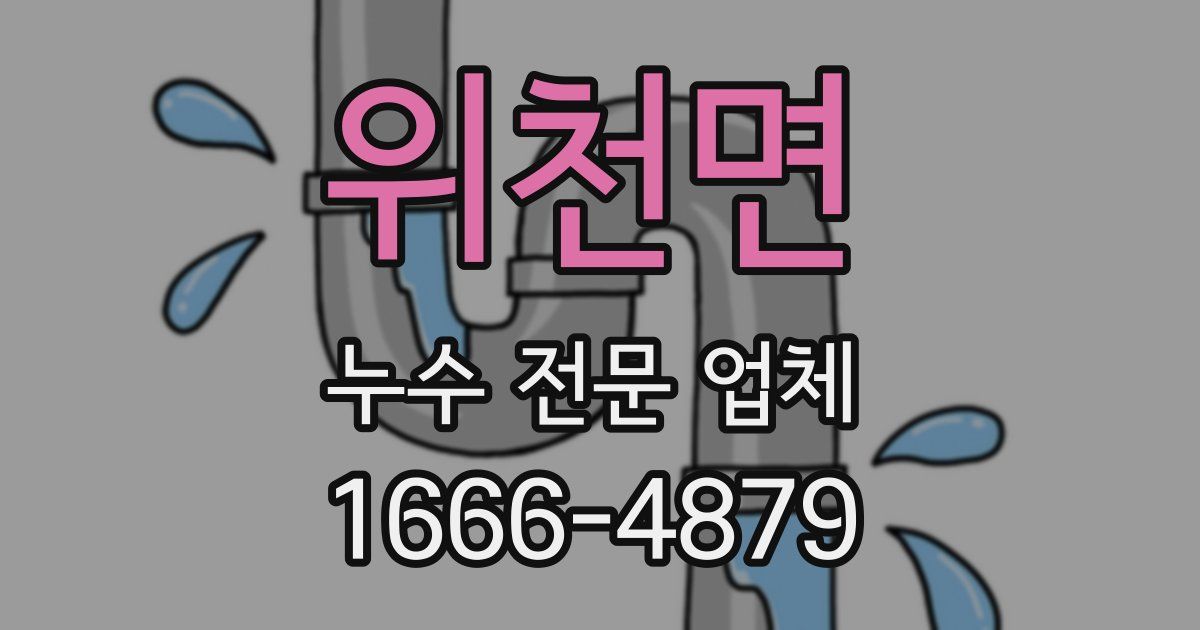 위천면 누수 전문 업체