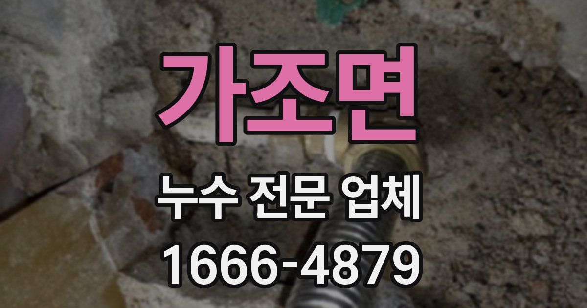 가조면 누수 전문 업체