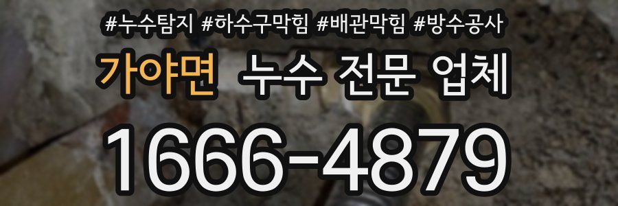가야면 누수 전문 업체