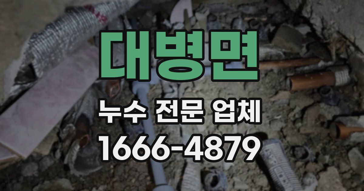 대병면 누수 전문 업체
