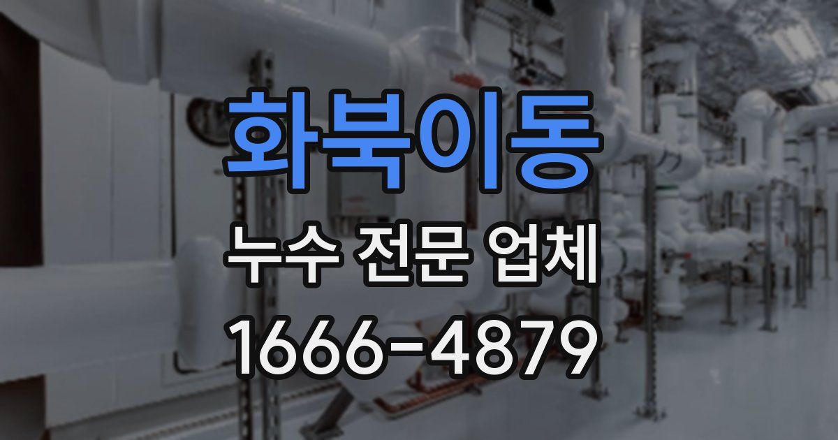 화북이동 누수 전문 업체