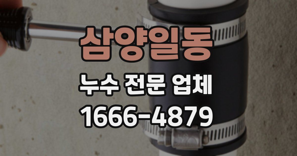 삼양일동 누수 전문 업체