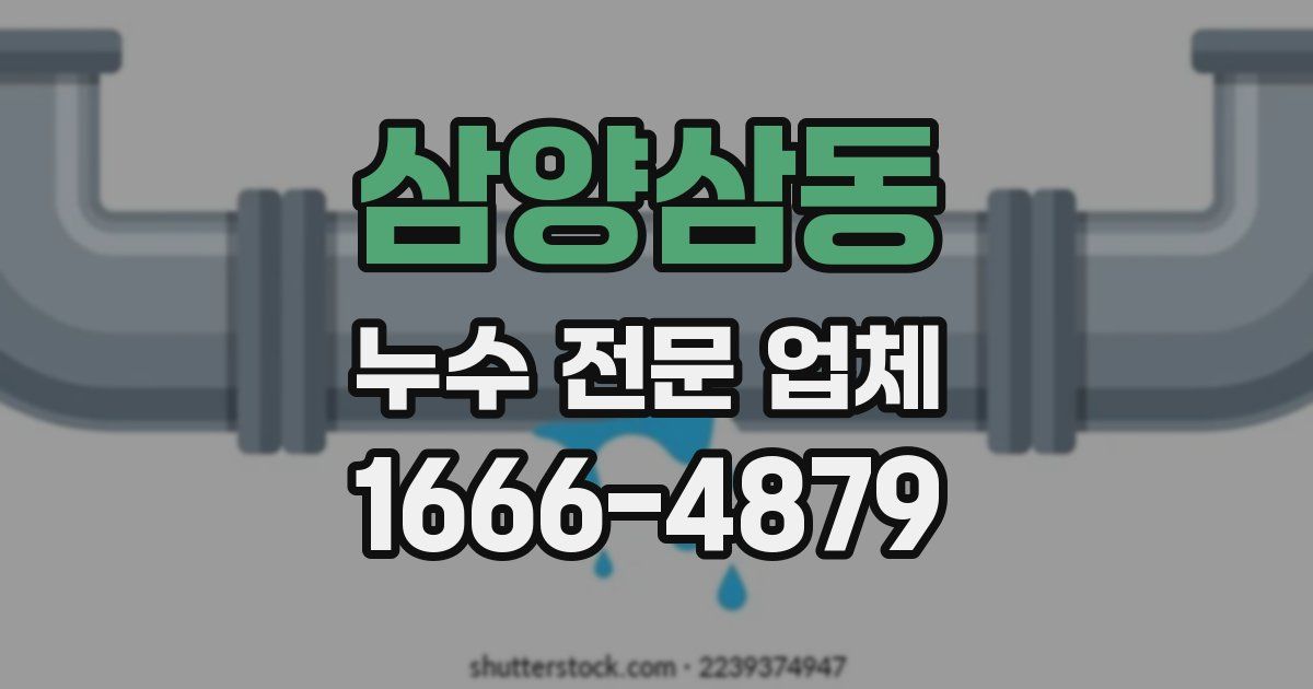 삼양삼동 누수 전문 업체