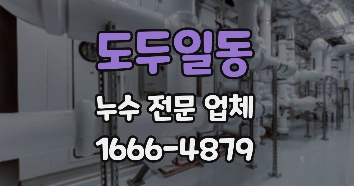 도두일동 누수 전문 업체