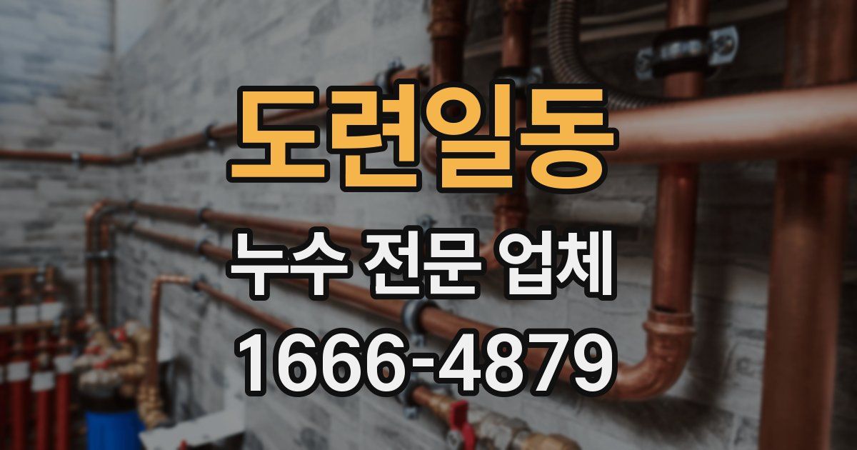 도련일동 누수 전문 업체