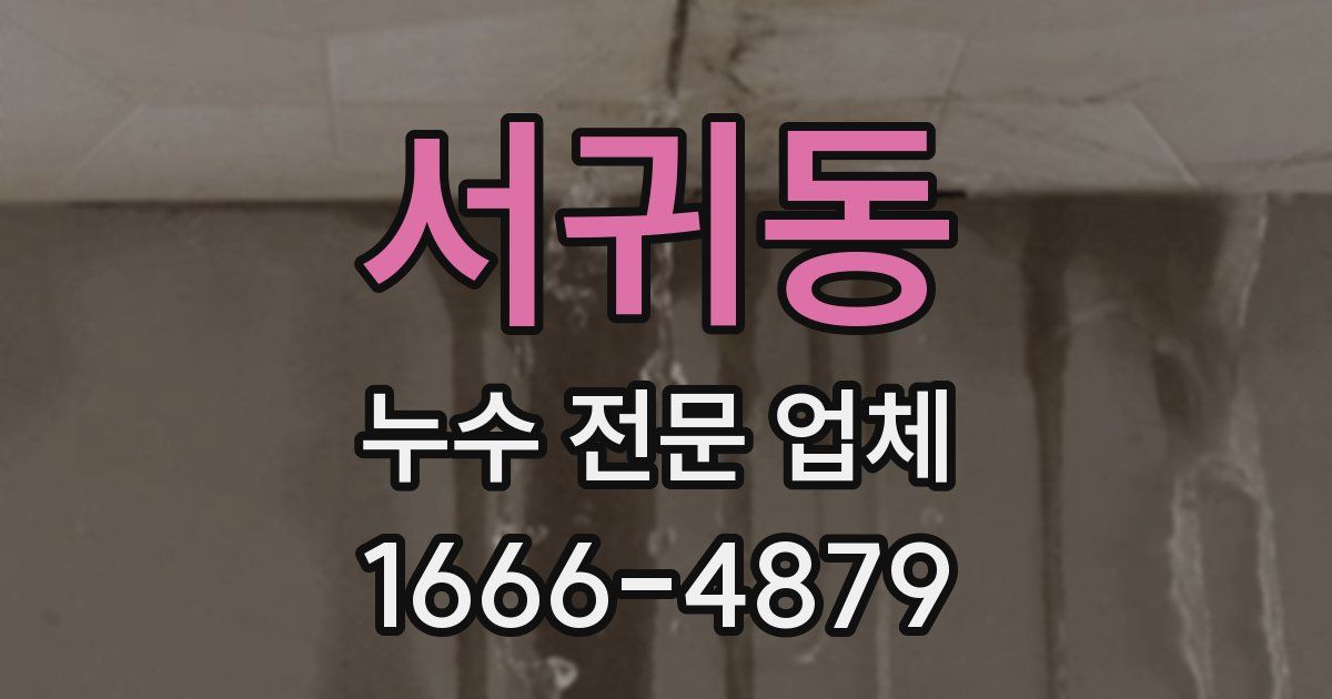 서귀동 누수 전문 업체
