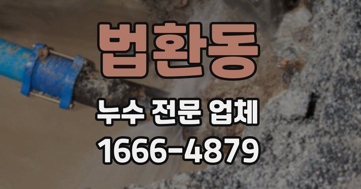 법환동 누수 전문 업체