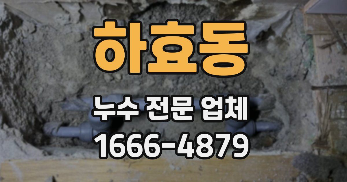 하효동 누수 전문 업체