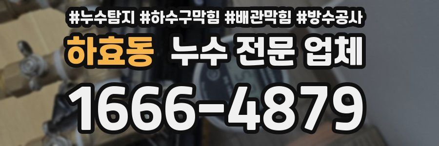 하효동 누수 전문 업체