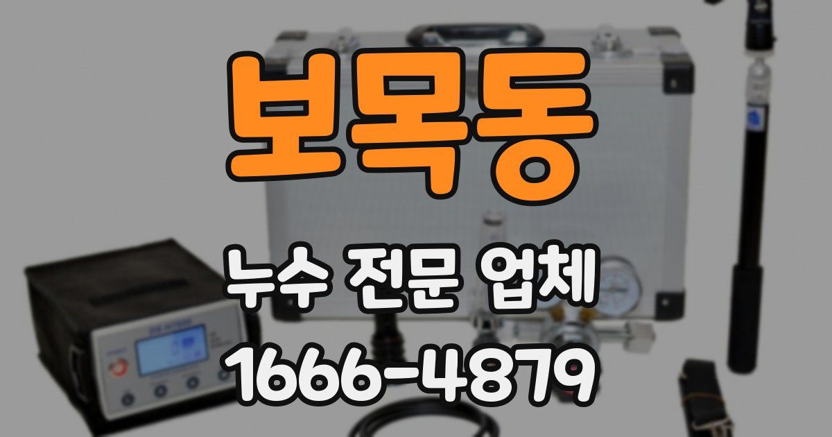 보목동 누수 전문 업체