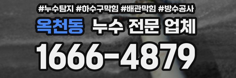 옥천동 누수 전문 업체