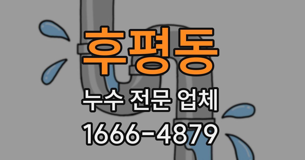 후평동 누수 전문 업체