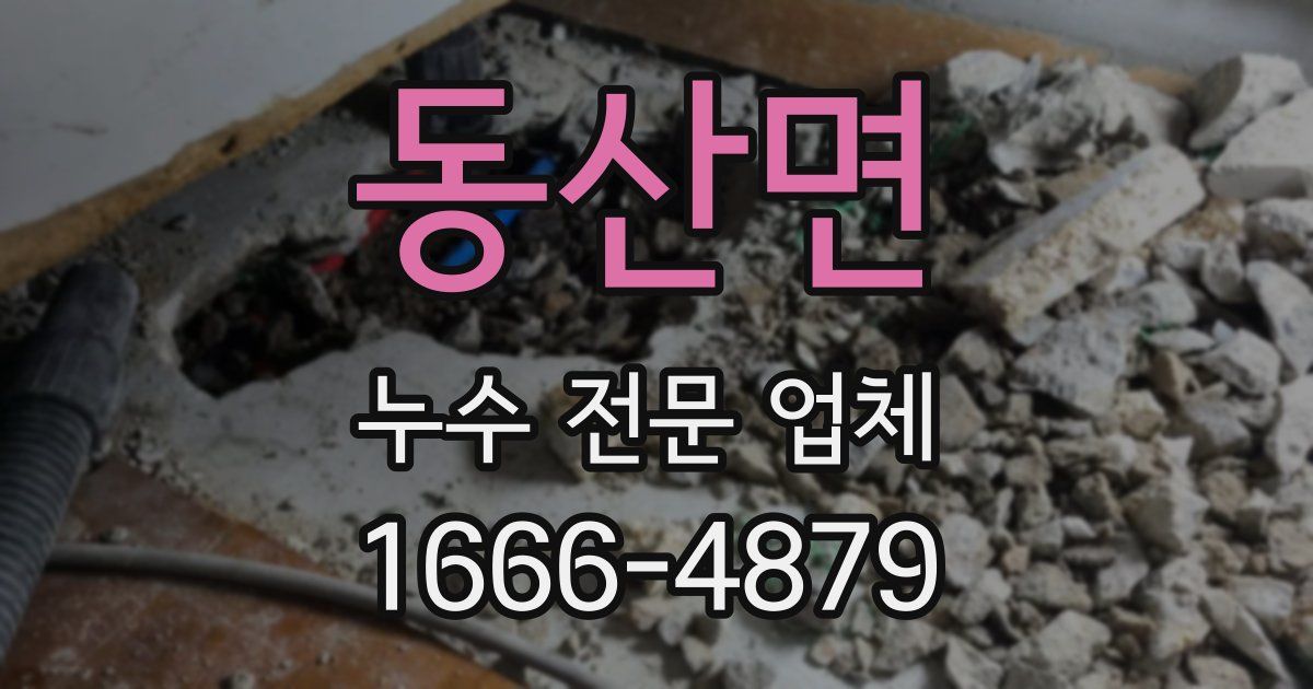 동산면 누수 전문 업체