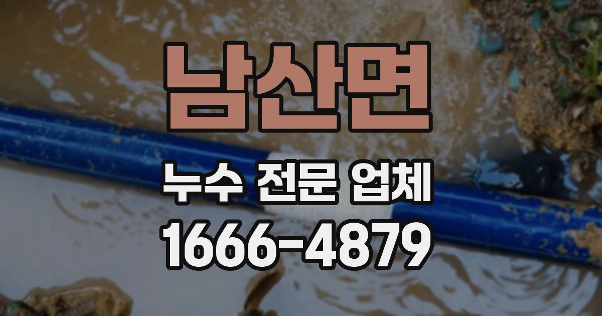 남산면 누수 전문 업체