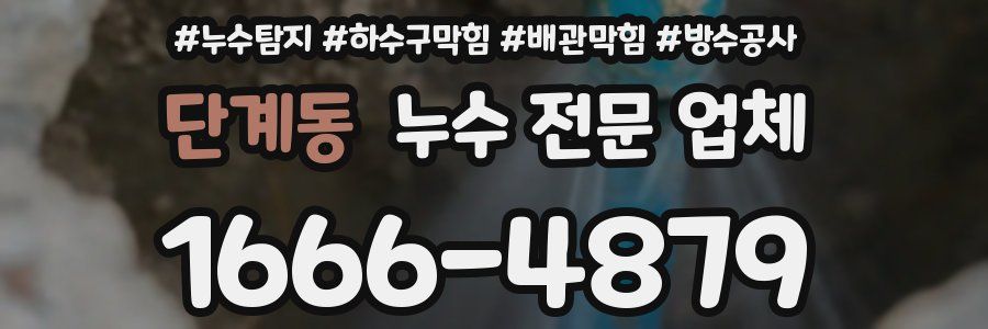 단계동 누수 전문 업체