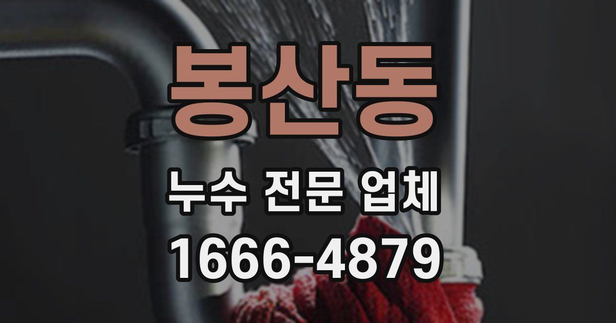 봉산동 누수 전문 업체