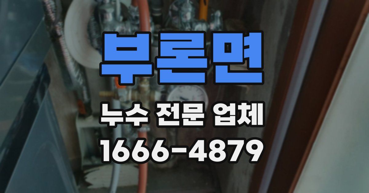 부론면 누수 전문 업체