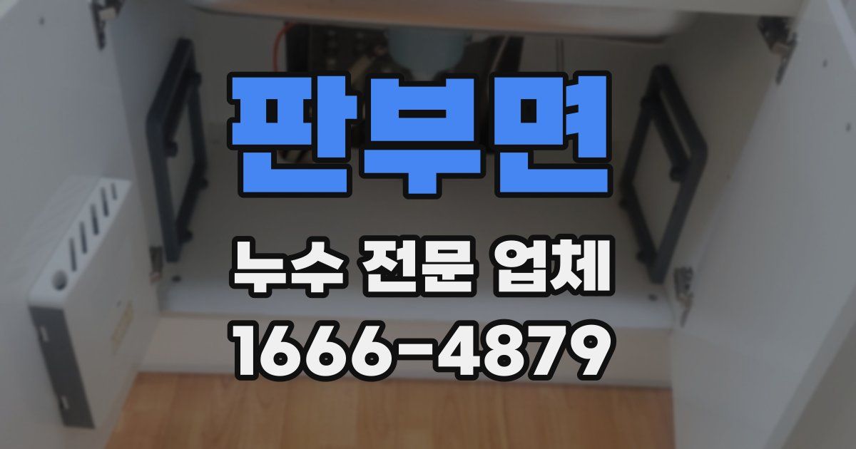 판부면 누수 전문 업체