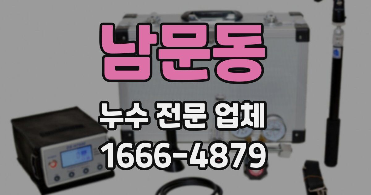 남문동 누수 전문 업체