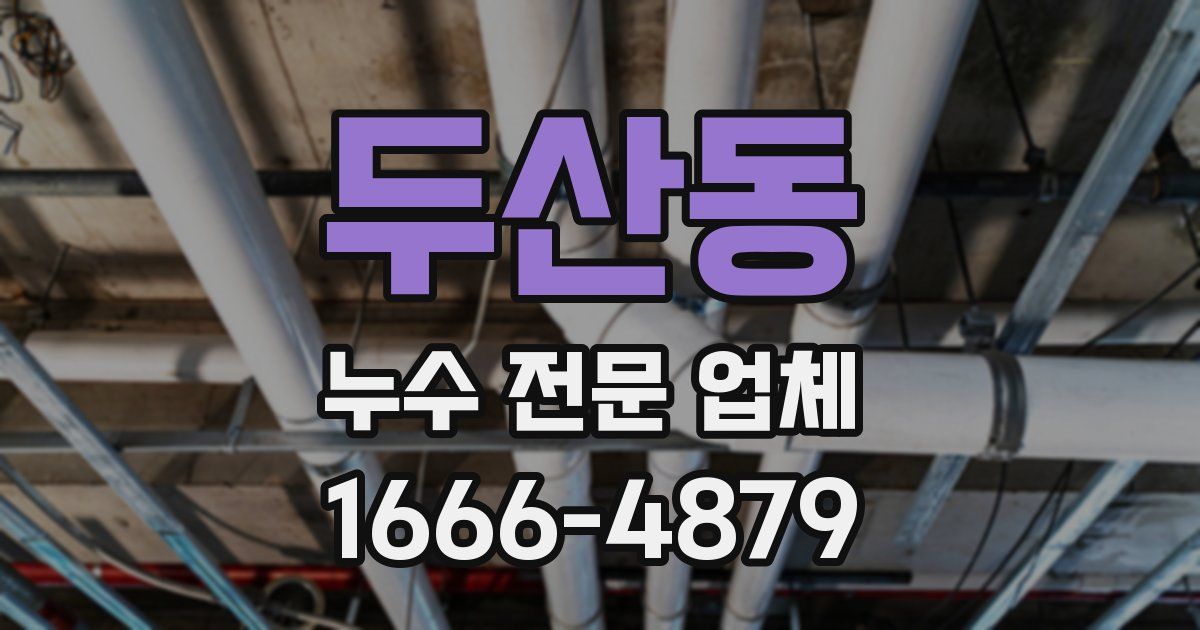 두산동 누수 전문 업체