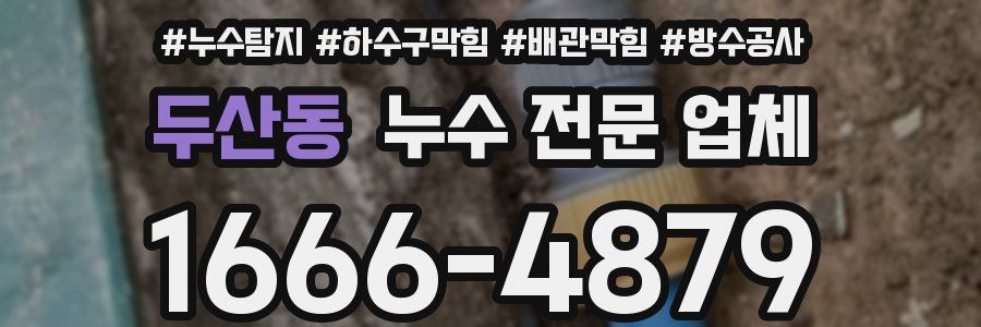 두산동 누수 전문 업체