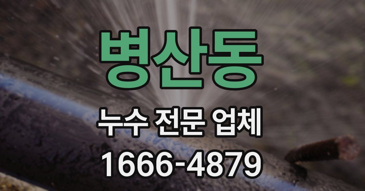 병산동 누수 전문 업체