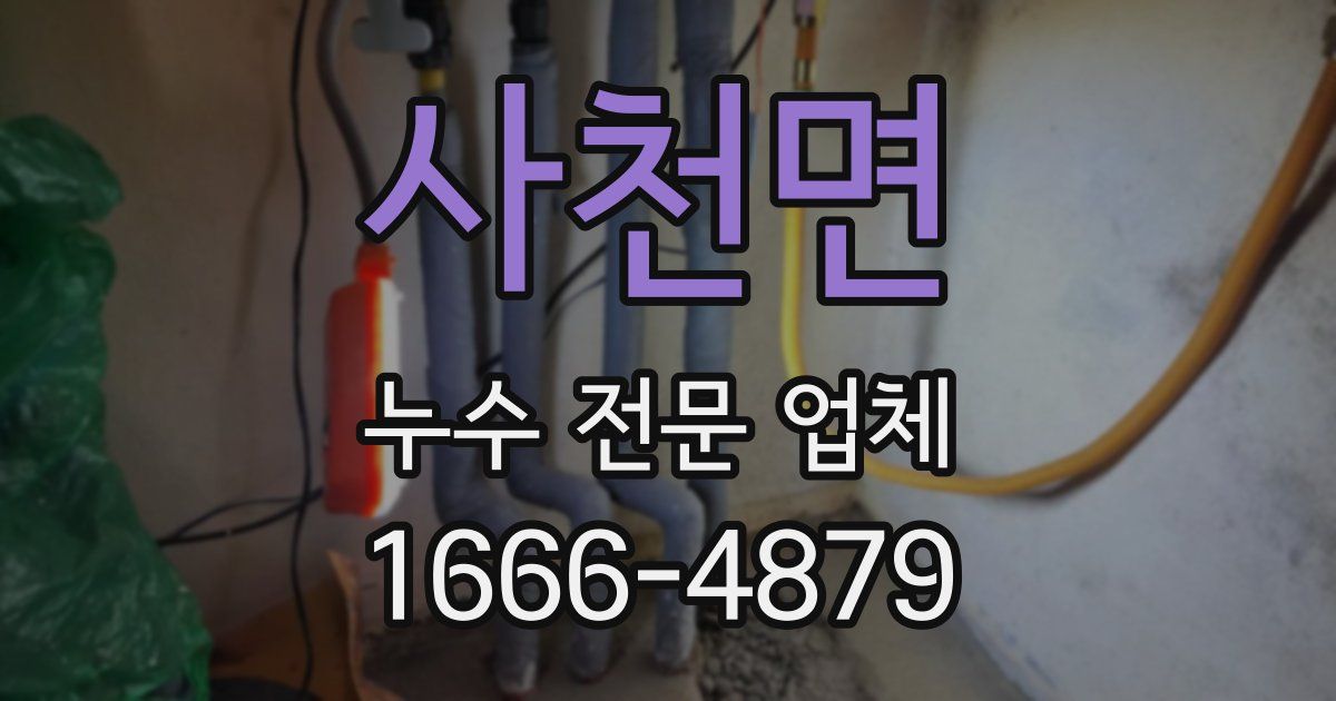 사천면 누수 전문 업체