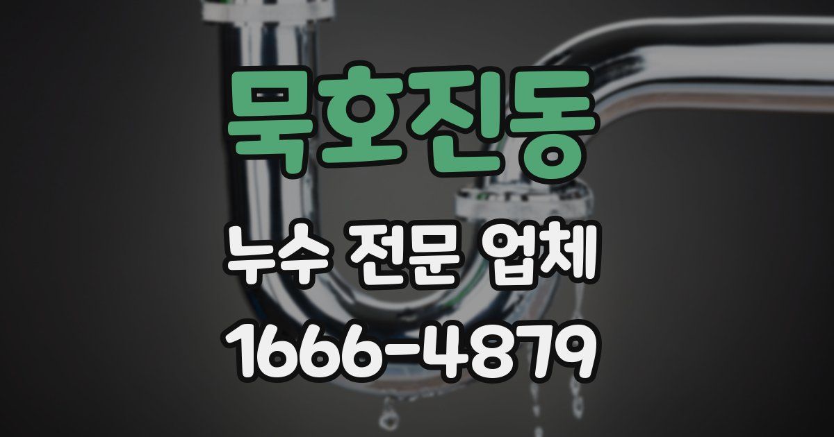 묵호진동 누수 전문 업체