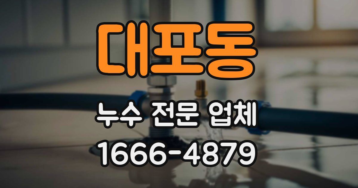 대포동 누수 전문 업체
