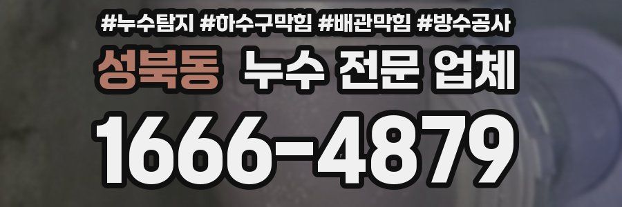 성북동 누수 전문 업체