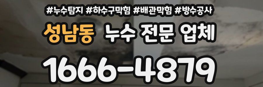 성남동 누수 전문 업체